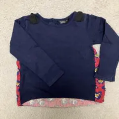 futafuta フタフタ　長袖カットソー 120 ネイビー 花柄 リボン付き