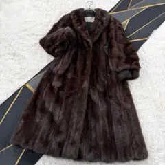 総丈111㎝ サガミンク コート ロング 毛並み◎なめし柔らか AA216