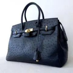 【極美品】ハイクラス HIGH CLASS　オーストリッチ　ブラック　35のサムネイル