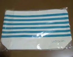 LAZY SUSAN ポーチ ボーダー柄 マチ付き両面有り オレンジイエロー花柄のサムネイル