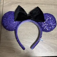 ハロウィンディズニーカチューシャ 紫色スパンコール