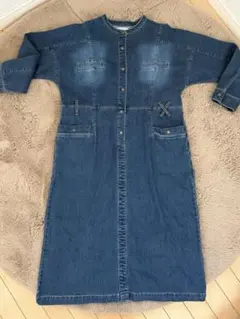 裏微起毛ストレッチデニムワンピース