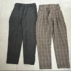 チェックパンツ2枚セット