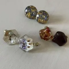 ハンドメイドのイヤリング　3点セット