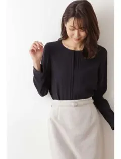 NATURAL BEAUTY BASIC 洗えるポリエステルタック長袖ブラウスMのサムネイル