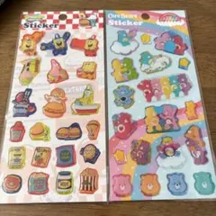 スポンジ・ボブ ケアベア ぷっくりシートステッカー