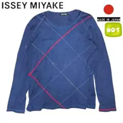 00s ISSEY MIYAKE ネイビー ステッチ 長袖Tシャツのサムネイル