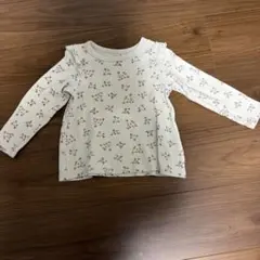 プティマイン　ロンT トップス　長袖　女の子　100花柄　フリル