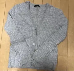 美品　ユニクロ　カシミヤ混合グレー長袖カーディガン Sサイズ