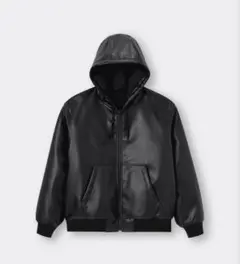 【完売品】GU レザータッチパーカー NT+E ブラック