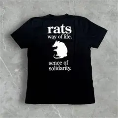 送料込み RATS オリジナル ブラック Tシャツ 悪魔を憐れむプリントM 