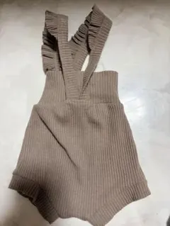 peekaboo リブ編みサスペンダー付きブルマ