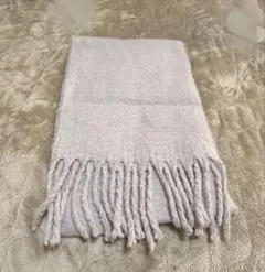 最終値下げ　薄紫色 フリンジ付きマフラー