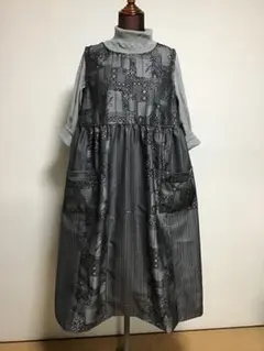 着物リメイク　ハンドメイド　ジャンバースカート