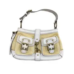 コーチ ワンショルダー y2k レガシーストローホーボー レザー 白 ホワイト