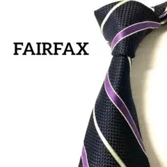 FAIRFAX フェアファクス　ネクタイ　ストライプ　ネイビー　パープル