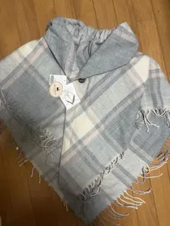 大判グレー系チェックストール