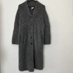 Sov. ソブ ロングコート モヘア アルパカ チャコールグレー 36