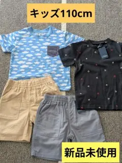 夏　キッズ服　セット（Tシャツ2枚、ショートパンツ2枚）