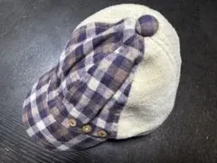 ベビー用チェック柄キャップ　46cm
