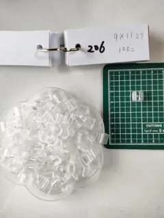 206★ヘアゴム留め具、ボタン足、貼付、U型【9×11ミリ】100個