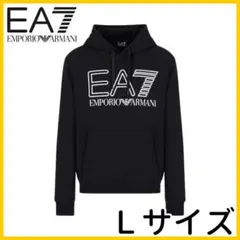 エンポリオ アルマーニ EA7 パーカー スウェット メンズ 黒白 Lサイズ