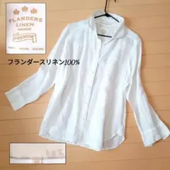 【大きいサイズ 44】自由区 フランダースリネン100% シャツ ストライプ