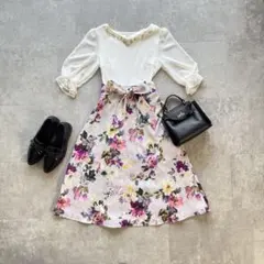 【極美品】tocco closet Lily Lulu フラワーワンピース Mのサムネイル