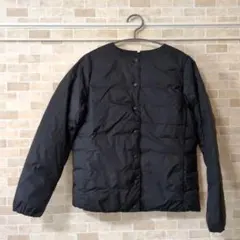 婦人 無印良品 軽量ダウンポケッタブルノーカラージャケット 黒　S