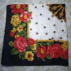 花柄 シルク風 スカーフ イタリア製