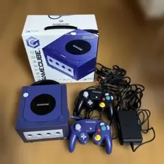 ゲームキューブ 本体 セット バイオレット コントローラー2個　ジャンク