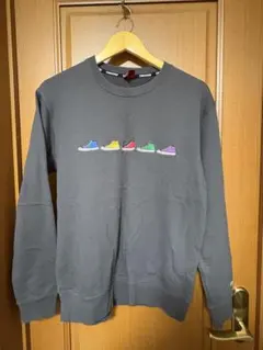 【古着】CONVERSE スニーカー刺繍トレーナー M グレー