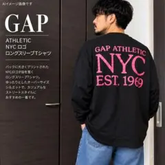 GAP バックプリントロゴロングスリーブTシャツ