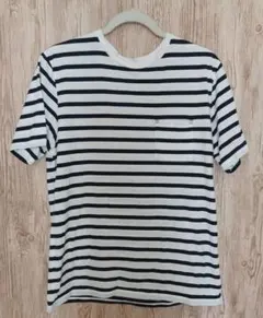 【TK】メンズボーダー ポケット Tシャツ ネイビー ホワイト　Lのサムネイル