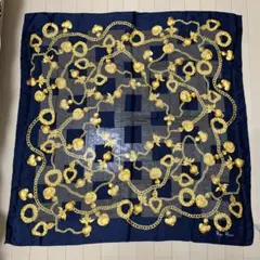 美品！Nina Ricci ニナリッチ　シルク　スカーフ　大判　総柄　チェーン