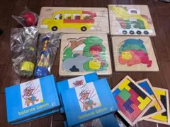 【未使用】木のおもちゃ　まとめ売り　知育玩具　木製パズル　バランスゲーム