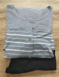 マタニティ　パジャマ　長袖　前開き　授乳服　M〜L