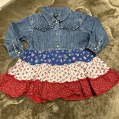 OshKosh B'gosh デニム花柄ワンピース95
