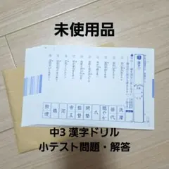 【無記名・未使用】中学3年生 漢字練習ドリル テスト(解答用紙・解答)のサムネイル