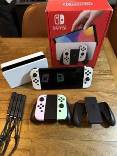 Nintendo Switch 有機ELモデル 本体セット+ジョイコン+グリップ