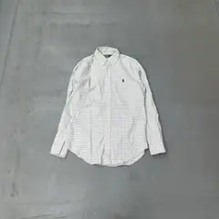 90s Ralph Lauren ロゴ　刺繍　チェック　長袖　シャツ　bdシャツ