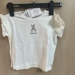 プティマイン フリル袖 Tシャツ ホワイト 80 ②