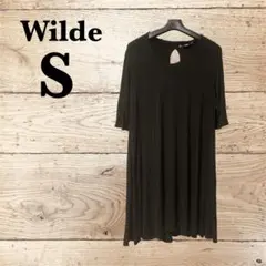 即購入OK❣️Wilde 【サイズS】半袖ひざ丈ワンピース ブラック　黒