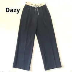 Dazy ドローストリングパンツ スラックス コントラストカラー S ネイビー