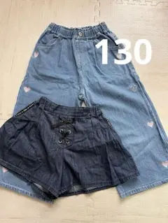 しまむら　ボトムス　女の子　130 デニム　春服　　 夏服　秋服