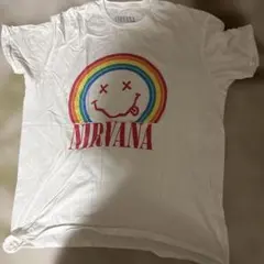 남성 화이트 NIRVANA 티셔츠