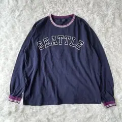 BACK NUMBER ロンT LSEATTLE カレッジロゴ 長袖カットソー