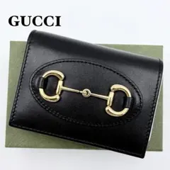 新品未使用 箱付き　GUCCI グッチ　二つ折り財布　ホースビット　ブラック