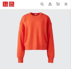 UNIQLO:C スムースコットンクルーネックセーター　 M オレンジ　長袖