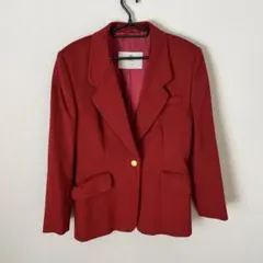 AQUASCUTUM レッド　ウール ジャケット　ワンボタンのサムネイル